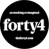 Logo of Forty4 Creative Co-working Re-imagined.