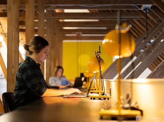 Working at Pass Life Workspace at Snoqualmie Pass