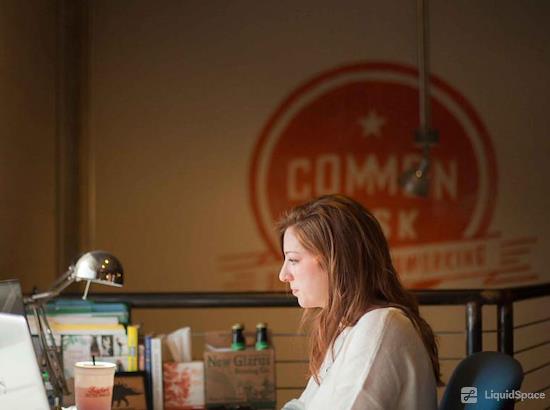 Working at Common Desk - Granite Park at Plano