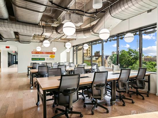 Working at Common Desk - Travis Park at San Antonio