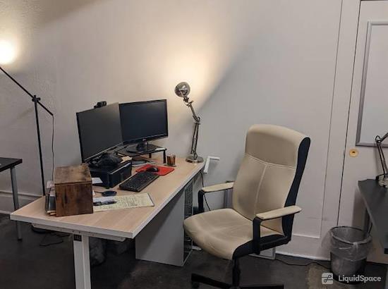 Working at Window Desk in Office Space in Central Eastside at Portland