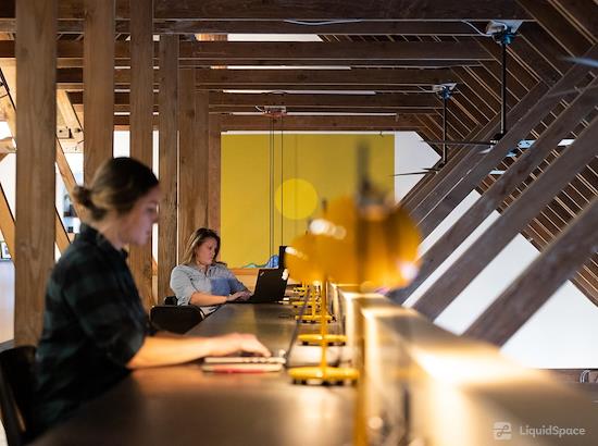 Working at Pass Life Workspace at Snoqualmie Pass