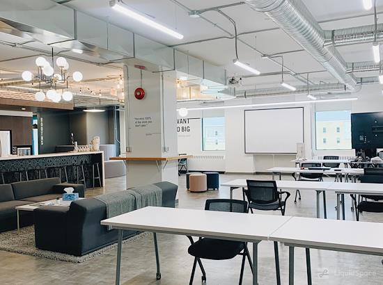 Working at Launch Coworking Space - Exchange at Winnipeg