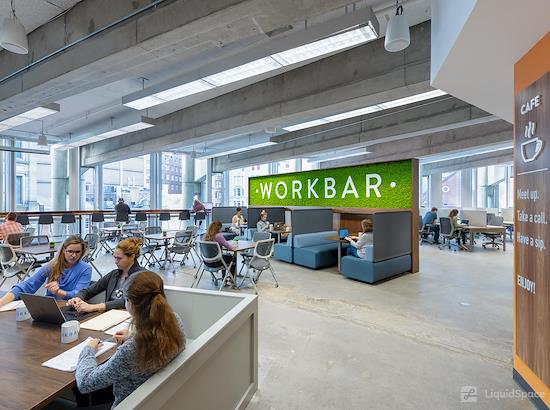 Working at Workbar Downtown at Boston